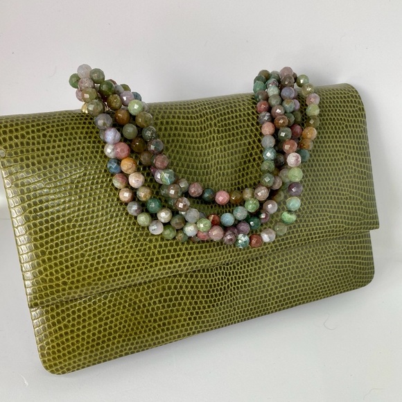 Handbags - Darby Scott Exotic Green Lizard Gem Handbag